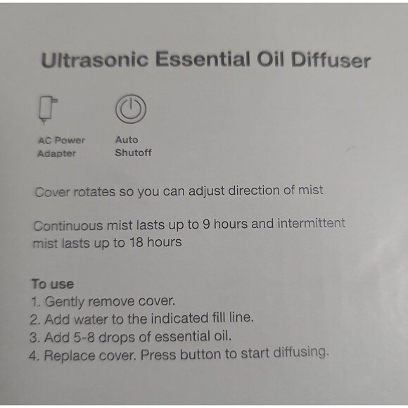 NEW Ultrasonic Essential Oil Diffuser - Picture 5 of 6